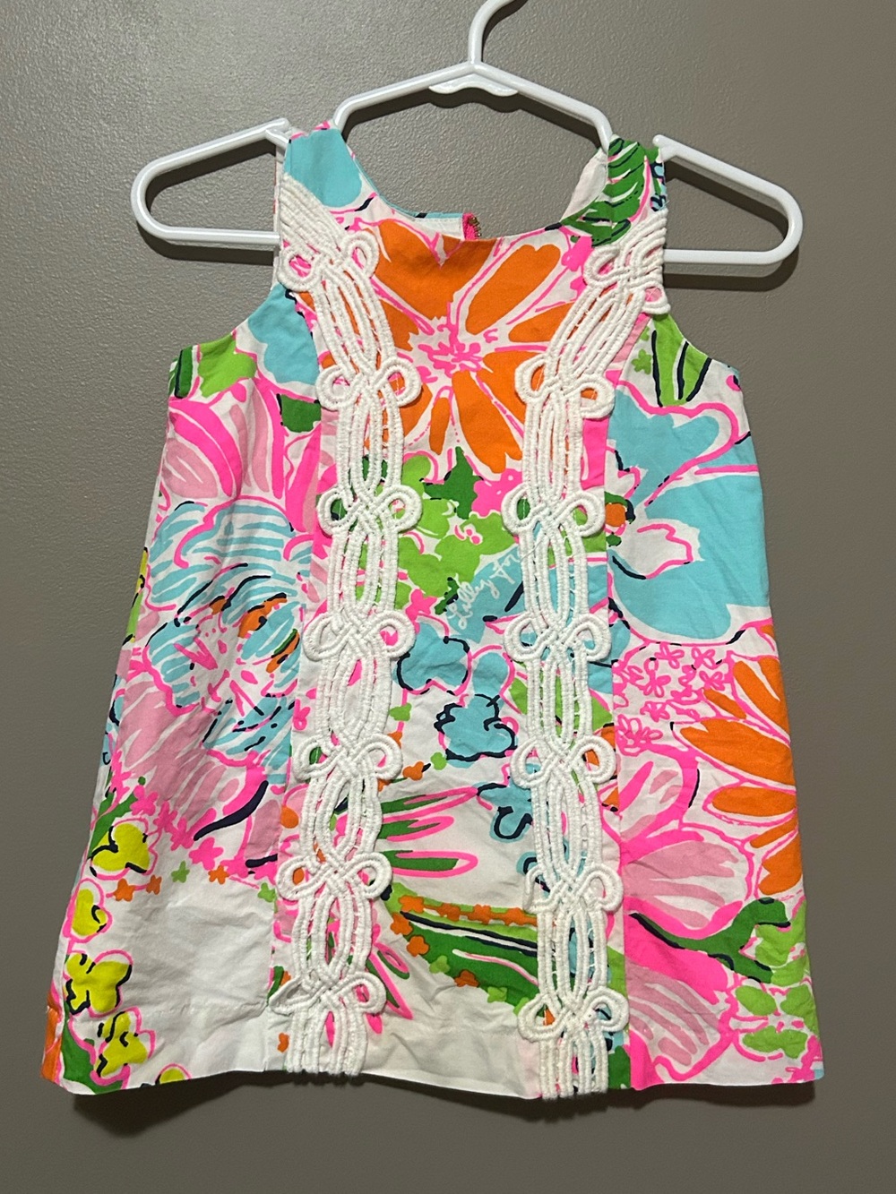 Lilly Pulitzer Colorful Floral Lace-Trim Dress